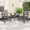 67 Inch HDPE Outdoor Dining Table Set for 6 People with 6 Armchairs